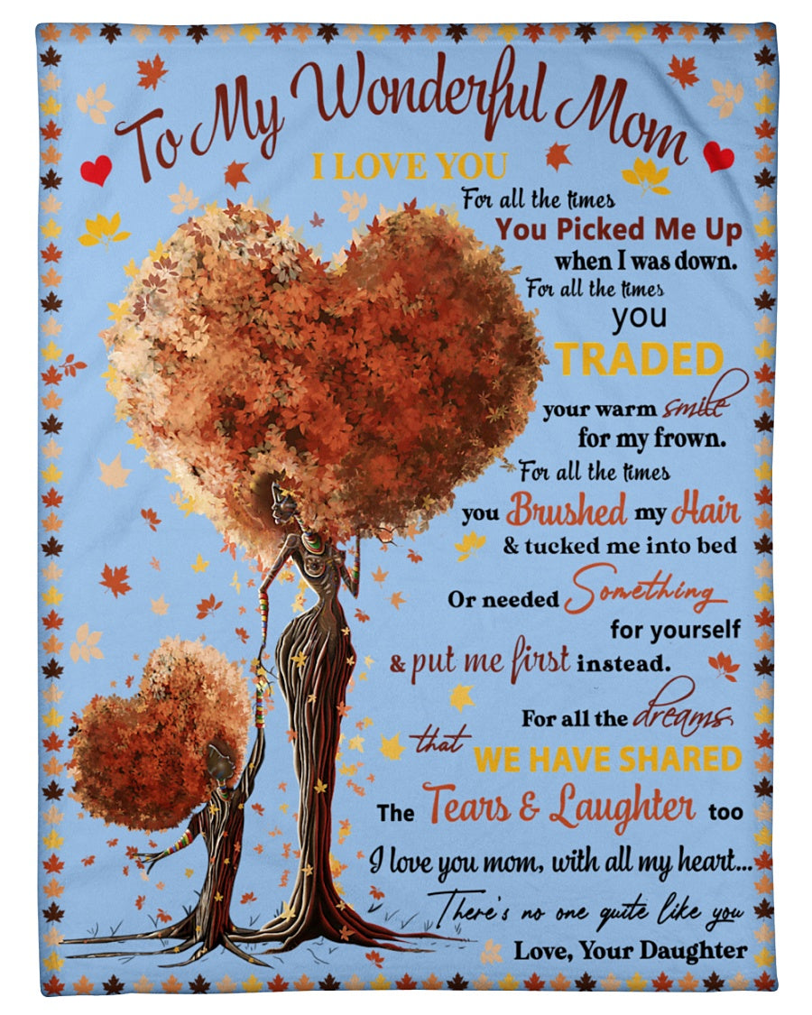 To My Mom The Heart Tree I Love You For All The Times Fleece Blanket Gift For Family, Birthday, Mother, Daughter To Mother Gift Home Decor Bedding Couch Sofa Soft And Comfy