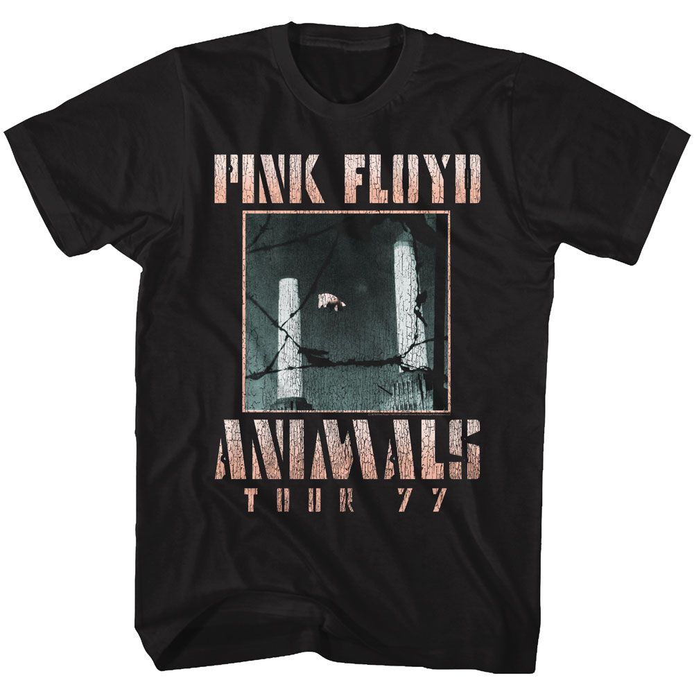 Pink Floyd-Animals Tour 77-Black Adult S/S Tshirt