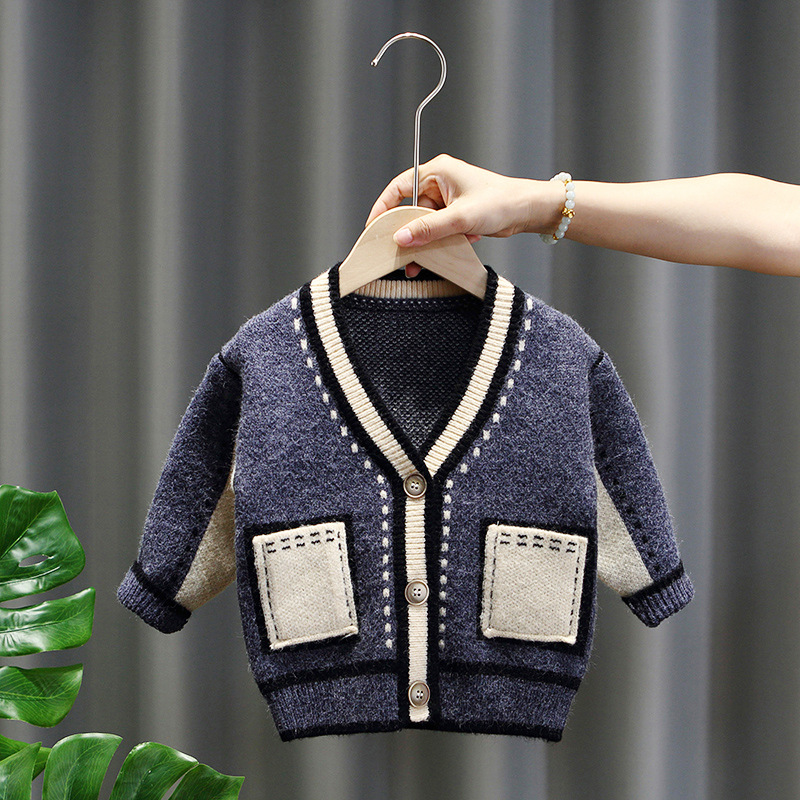 Spring Autumn Toddler Boys Knitted Sweater Baby Boys Cardigans Outwear Children Clothes Kids Girls Knitwear Jacket 2-6Years alx