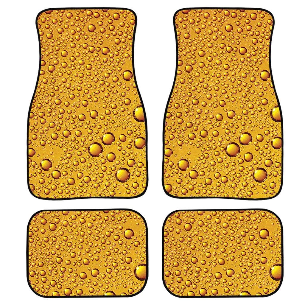 Water Drops On Beer Print Front And Back Car Floor Mats, Front Car Mat