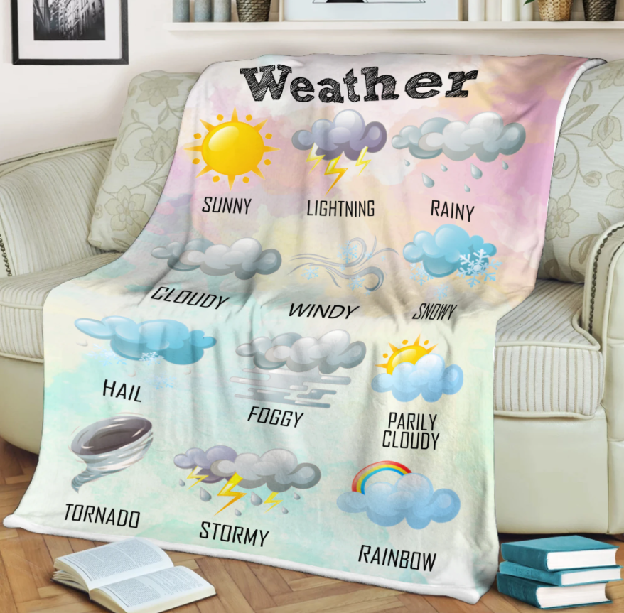 Weather Cute Funny Blanket Gift For Kids Student Teacher Birthday Gift Home Decor Bedding Couch Sofa Soft And Comfy Cozy