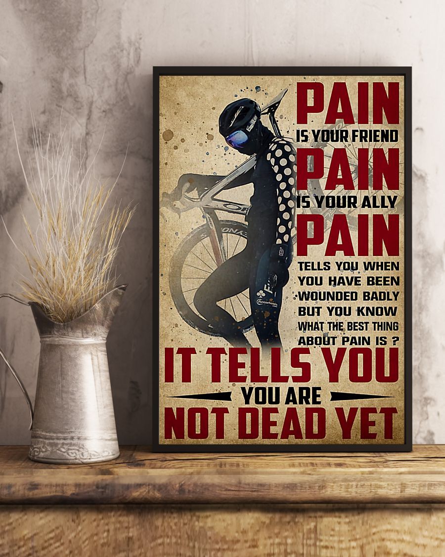 Cycling Pain Is Friend Vertical Canvas And Poster | Wall Decor Visual Art