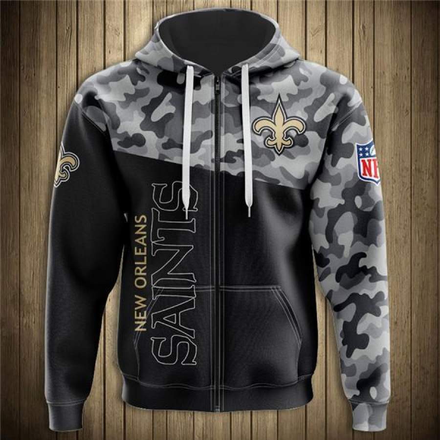 Hoodies 3D New Orleans Saints Military Hoodies Sweatshirt Pullover