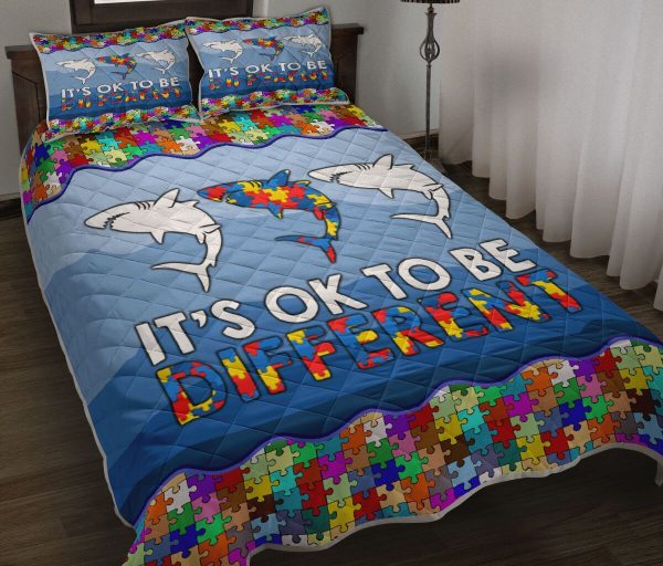 Autism Shark Quilt Blanket Quilt Bed Set Autism Awareness Blanket Weighted Gifts Family Ht