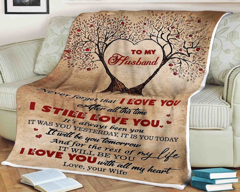 Tree Blanket, To My Husband Blanket, It Will Be You, I Love You With All My Heart. Gift For Friend Family Home Decor Bedding Couch Sofa Soft And Comfy Cozy