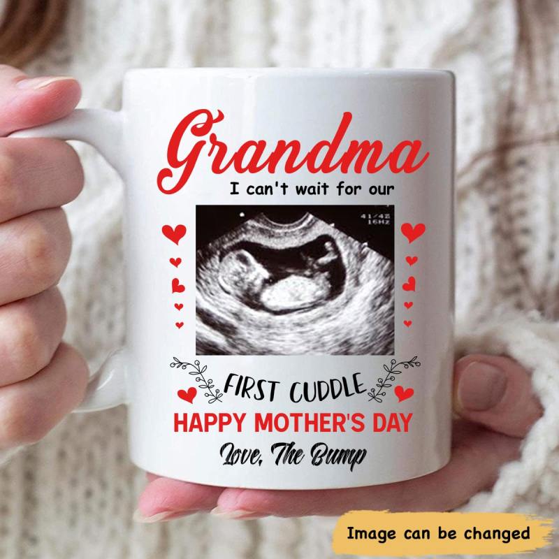 Personalized Grandma First Cuddie Happy Mother’S Day From The Bump Mug Gift For Grandmother To Be