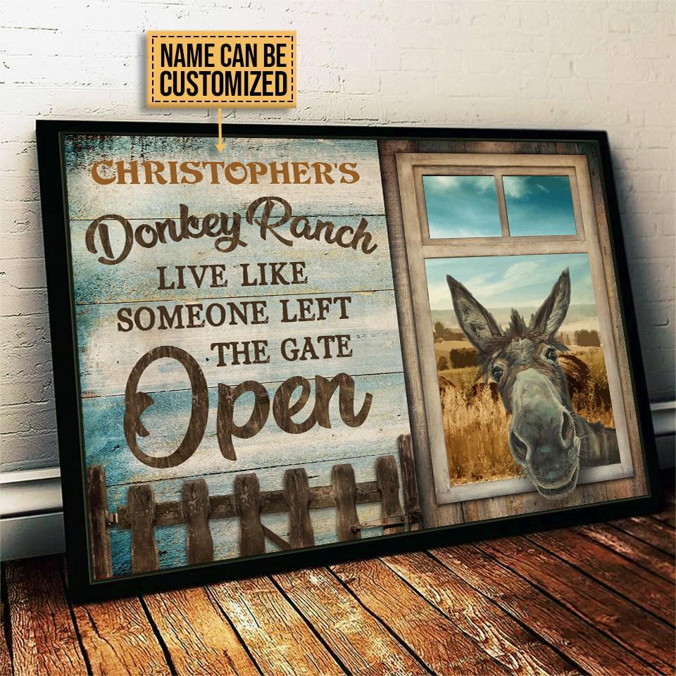 Aeticon Gifts Personalized Donkey Ranch Canvas Mom Dad Gift Home Decor