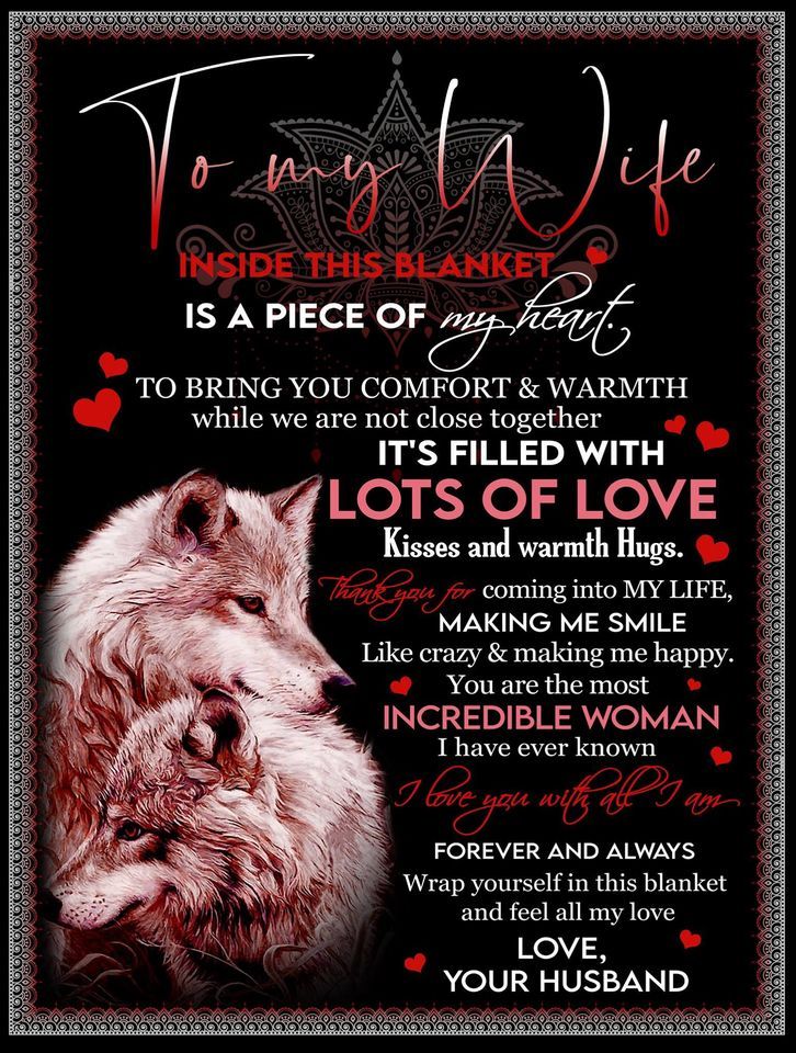 Wolf animals heart to my wife lost of love incredible woman forever always love your husband Home Living Room Wall Decor Vertical Poster Canvas G95