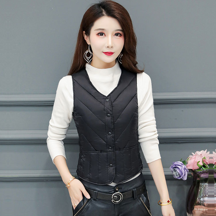 Woman Jacket Vest Autumn Winter down Cotton-Padded Inner Wear Liner Close-Fitting Women Chaleco Mujer alx