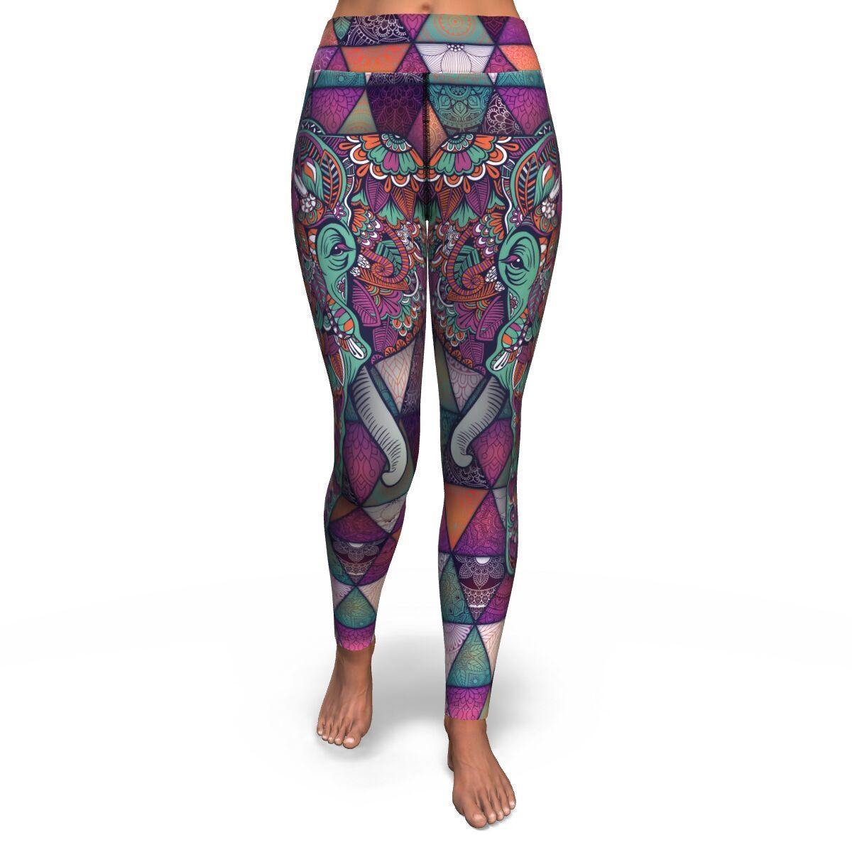 Mandala Elephant Premium Yoga Leggings