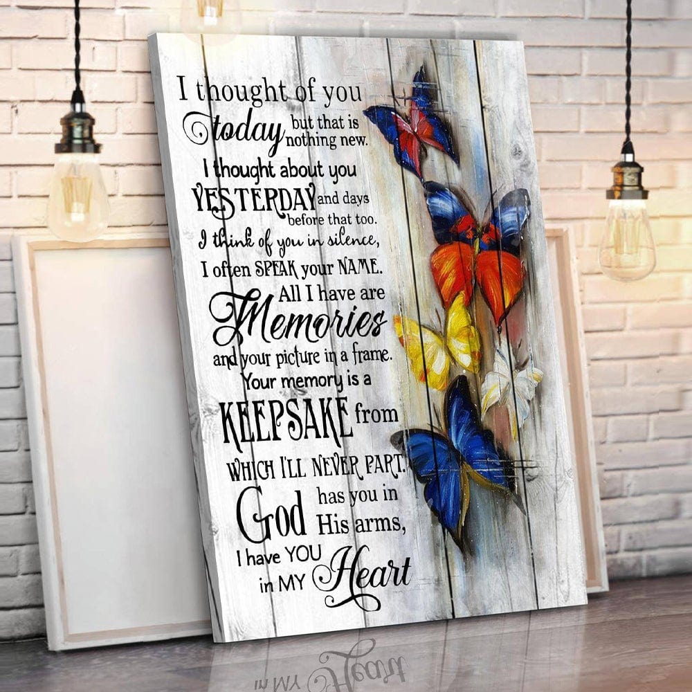 I Have You In My Heart Memorial Butterfly Poster, Canvas - Sun2lesvos Store