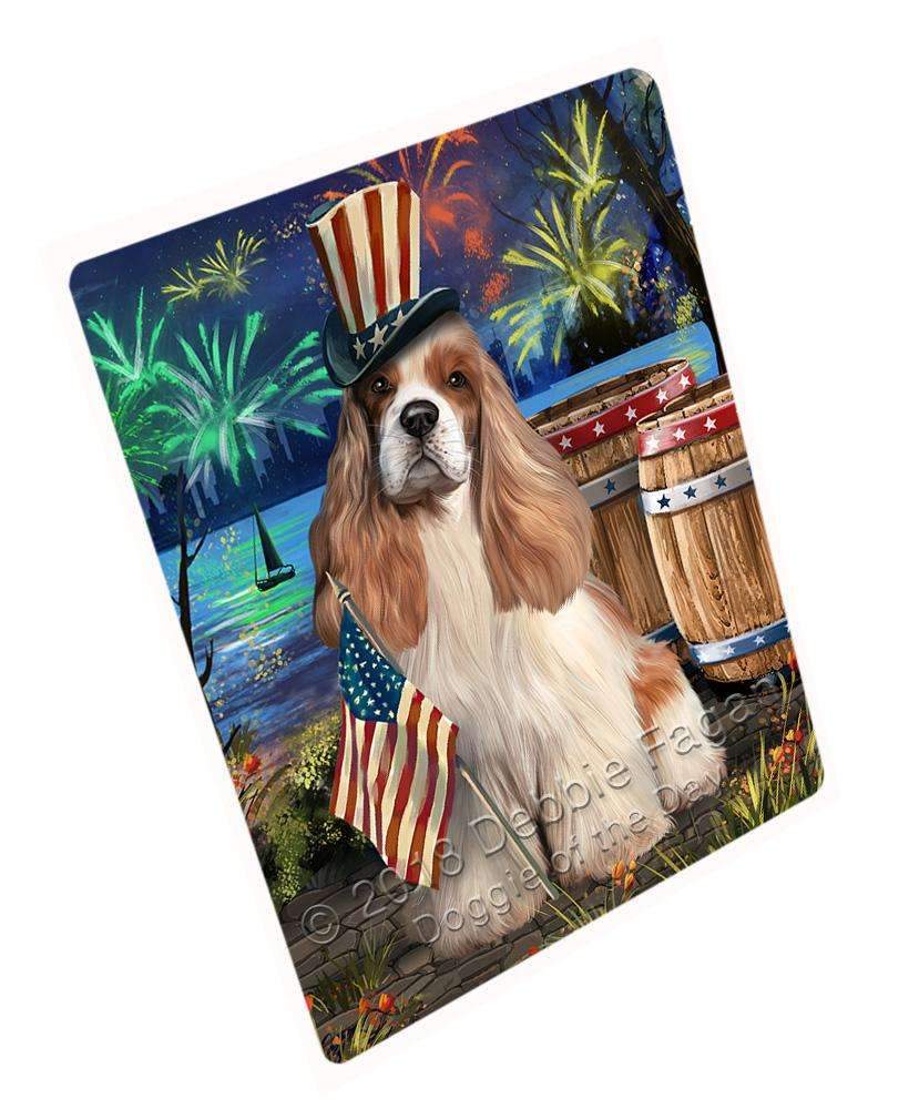 4Th Of July Independence Day Fireworks Cocker Spaniel Dog At The Lake Blanket Blnkt76278