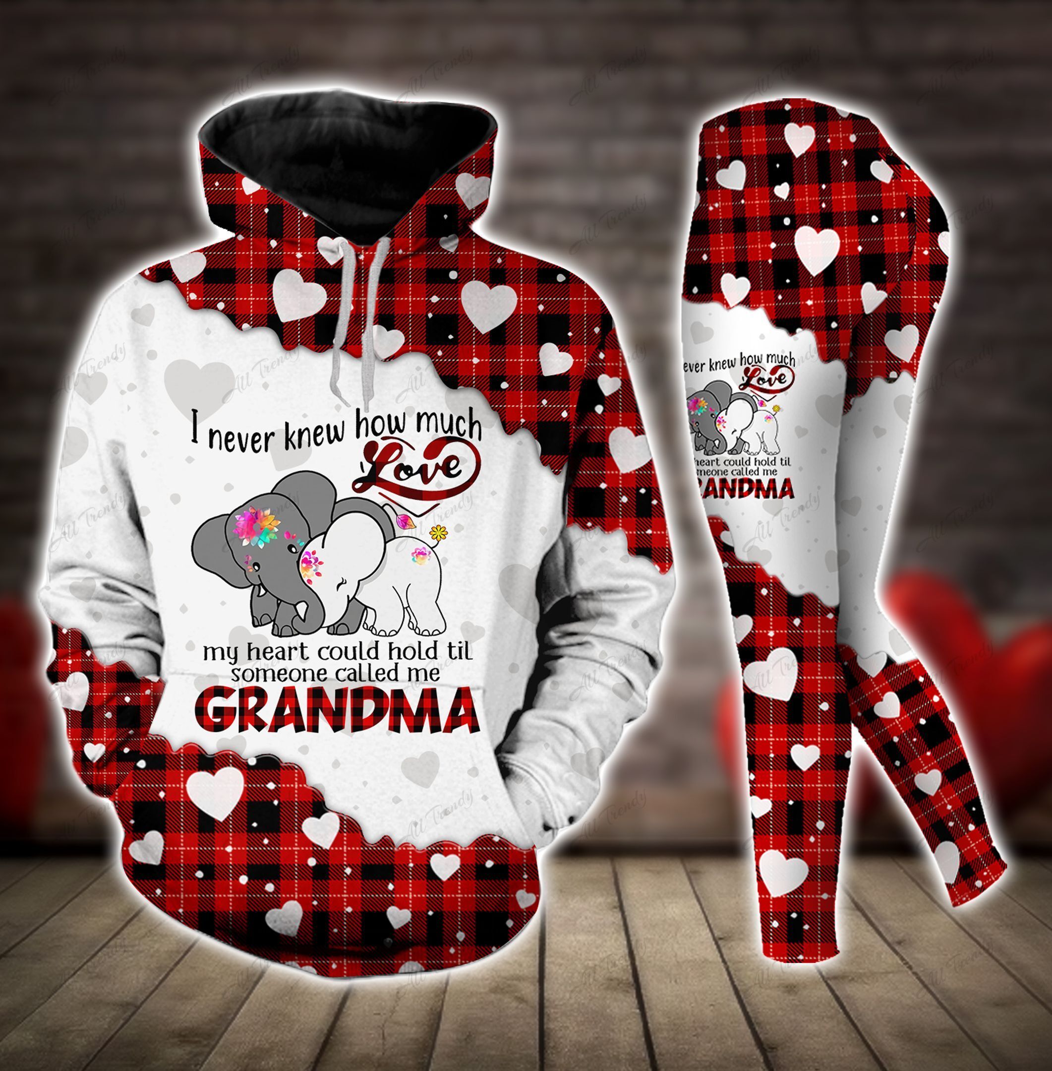 Never Knew How Much Love Elephant Grandma Hoodie Set