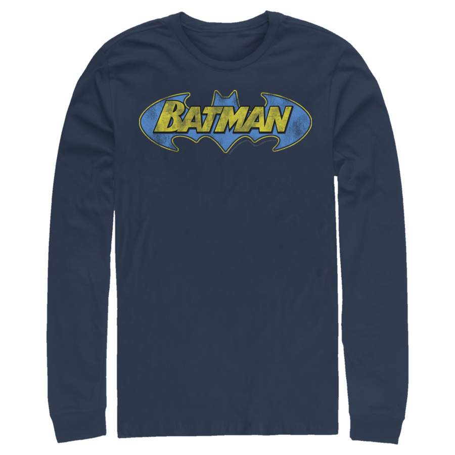 Batman Men’s Logo Retro Wing  Long Sleeve Shirt