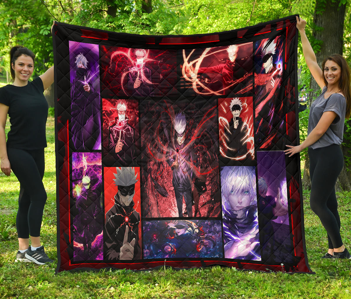 Satoru Gojo Jujutsu Kaisen Premium Quilt Blanket Anime Home Decor Custom For Fans Na040103