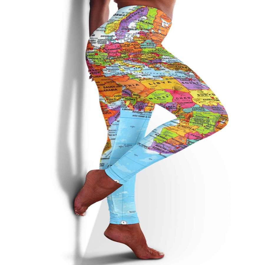 World map Africa Leggings