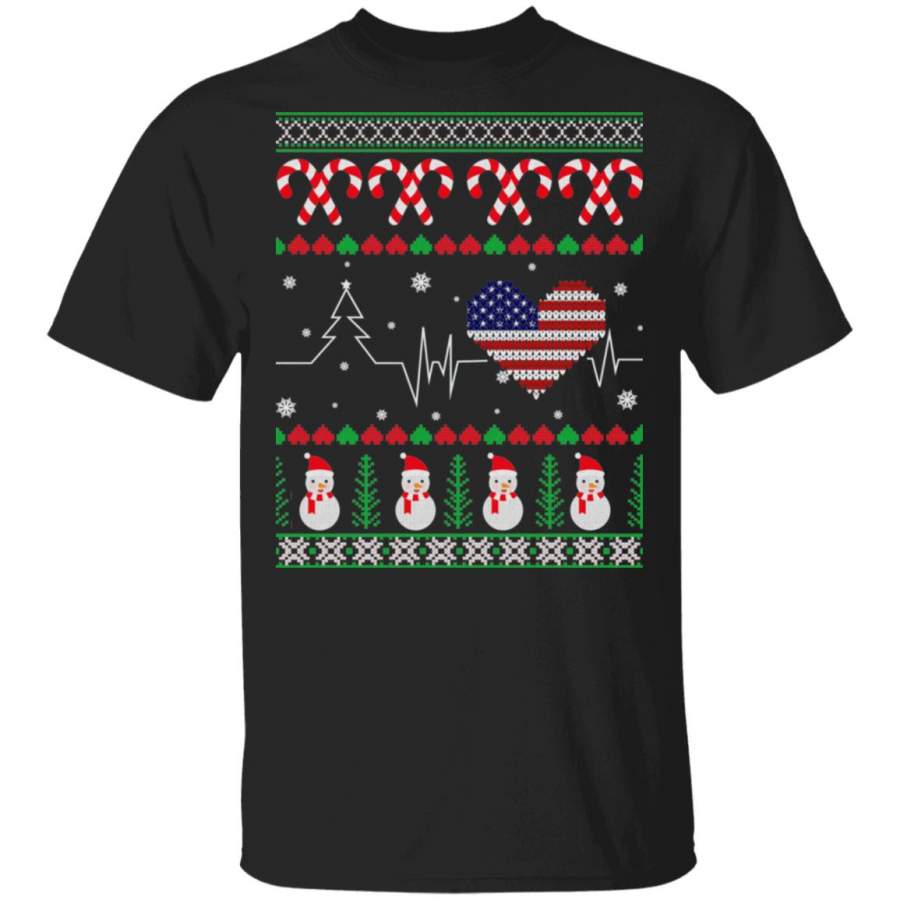 Usa heart ugly christmas sweater