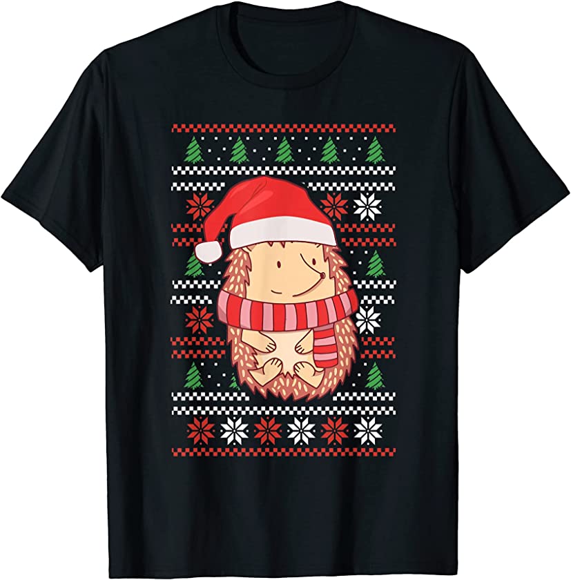 Ugly Christmas Funny Animal Lover Santa Hat Holiday T-Shirt