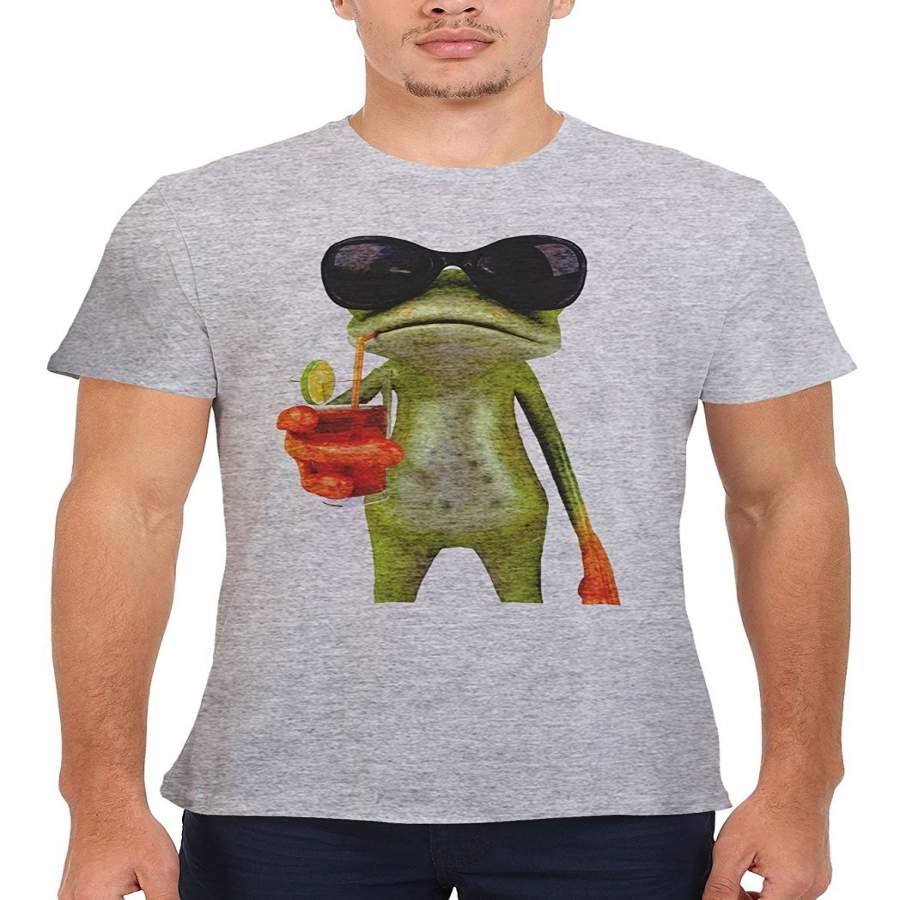 Frog Funny Cocktail Novelty Men T Shirt Short Sleeve T-shirt