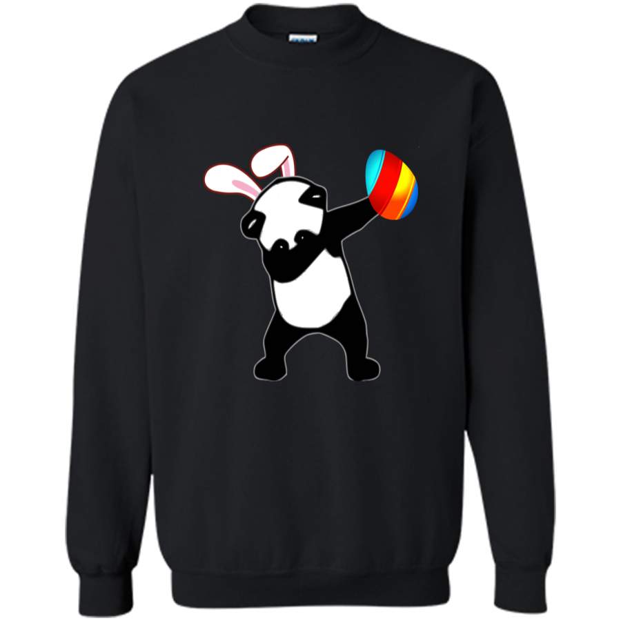 Easter Bunny Dabbing Panda Bear Tshirt Easter Egg Tee Printed Crewneck Pullover Sweatshirt 8 oz