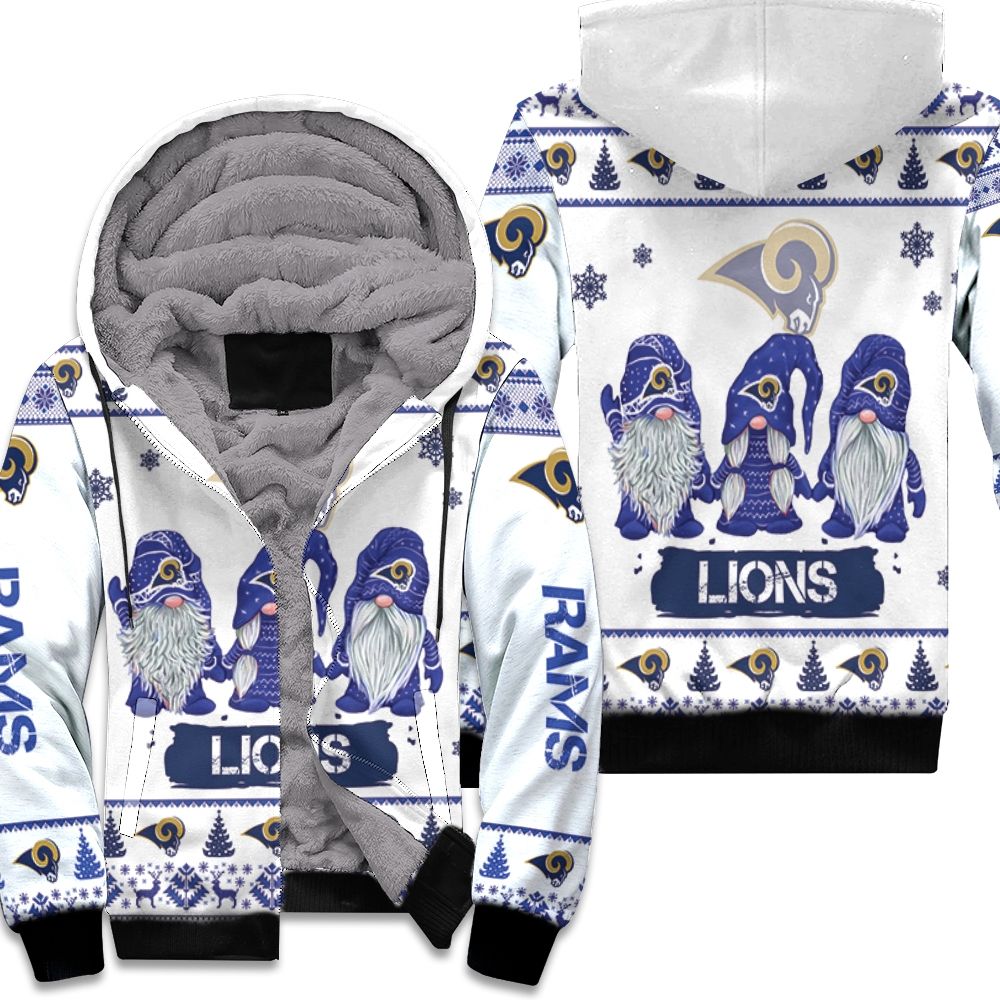 Christmas Gnomes Los Angeles Rams Ugly Sweatshirt Christmas 3D Fleece Hoodie