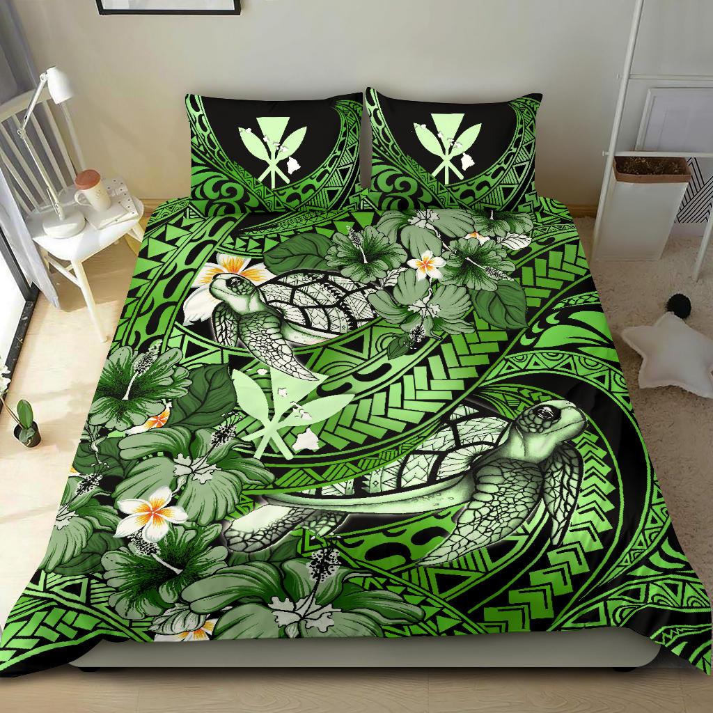 Kanaka Maoli (Hawaiian) Bedding Set – Waves Polynesian Turtle Hibiscus ...