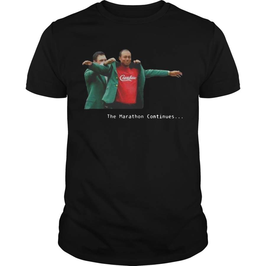 Tiger Woods Crenshaw The Marathon Continues T-Shirt