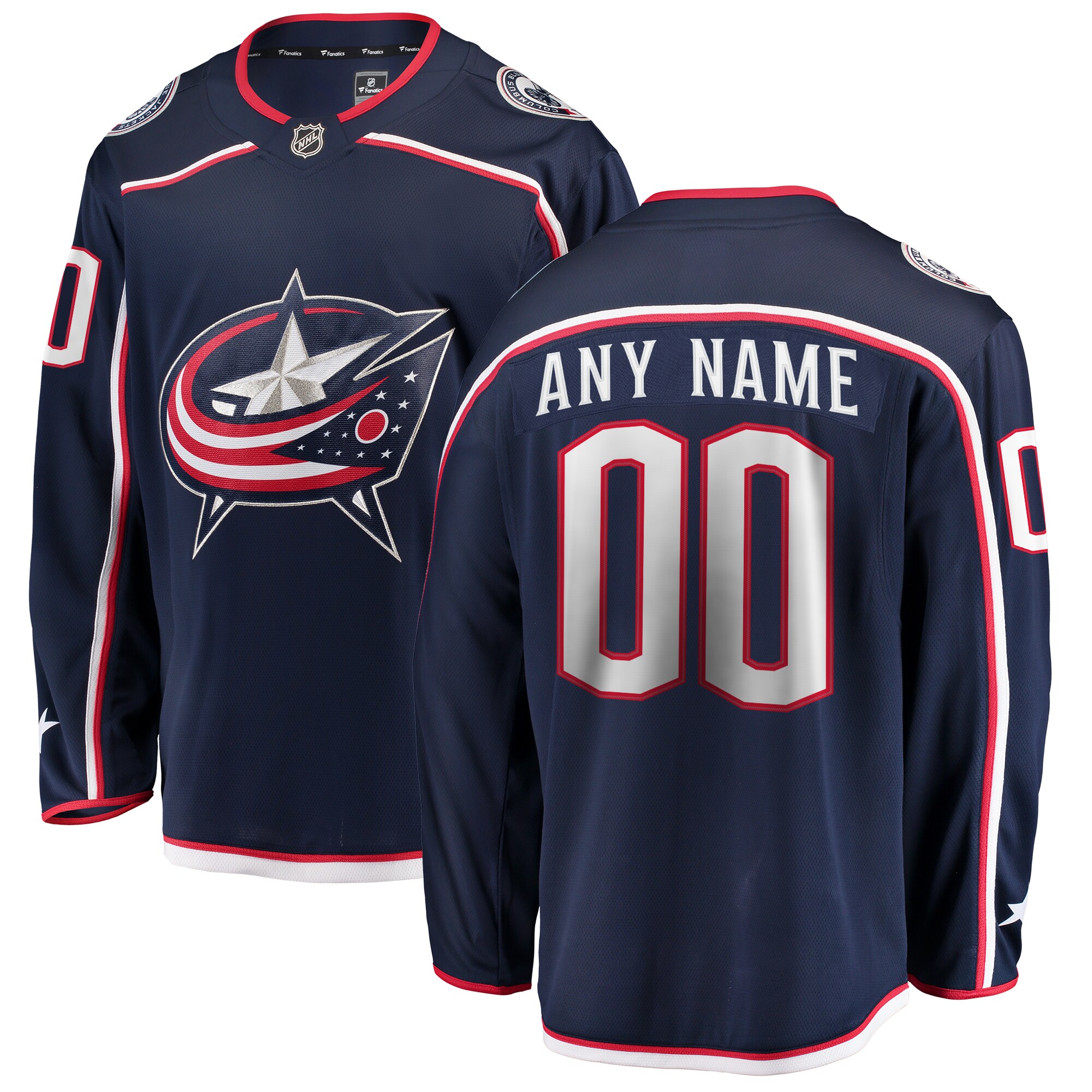 Columbus Blue Jackets Branded Home Breakaway Custom Jersey – Navy