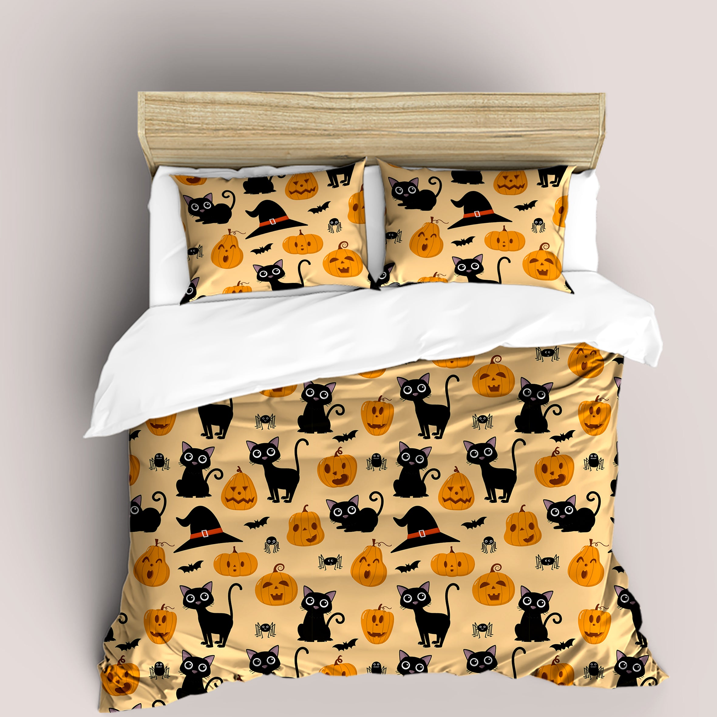 3D Halloween Pumpkin Cat Quilt Cover Set Bedding Set Duvet Cover Pillowcases 105