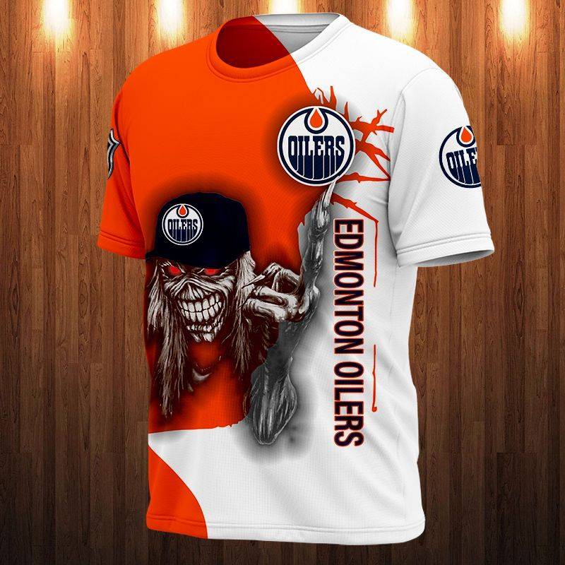 Edmonton Oilers Hockey Skull All Over Print