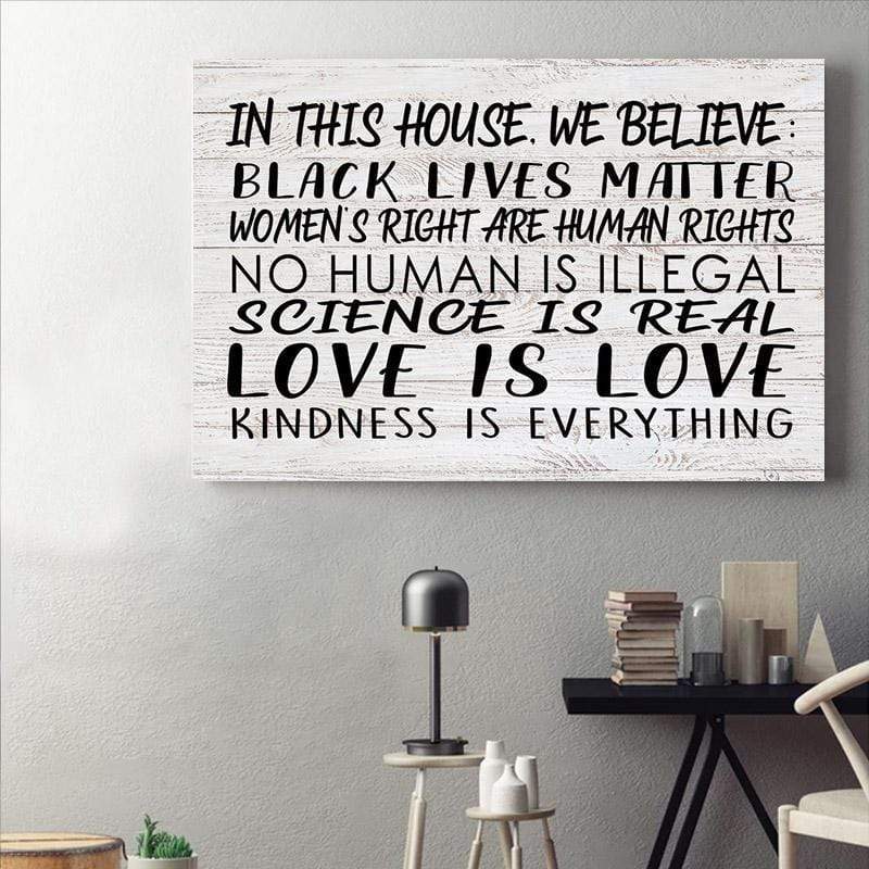 In This House Black Lives Matter Canvas Wall Art, Wall Decor Visual Art