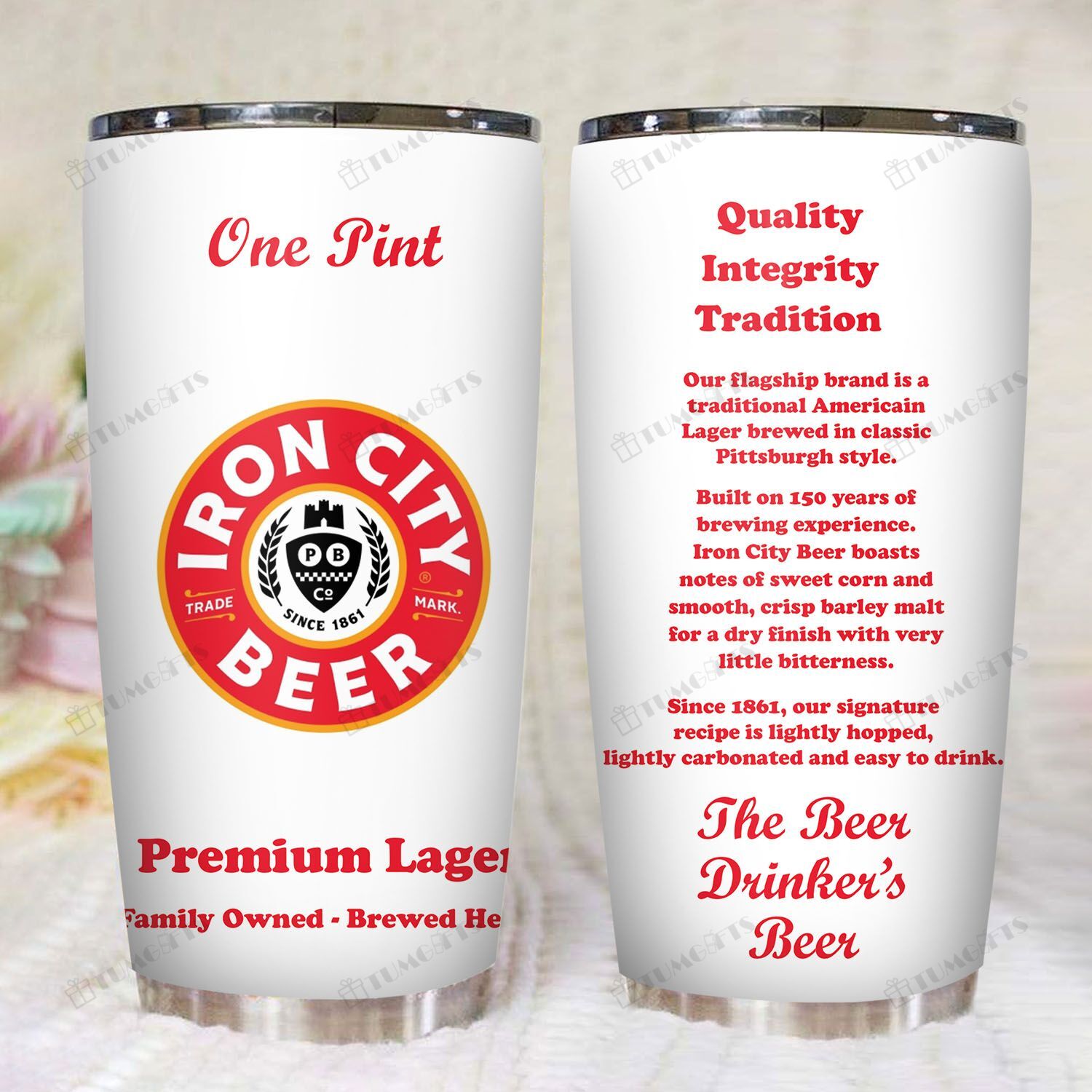 Iron City Beer Label 20Oz Stainless Steel Tumbler