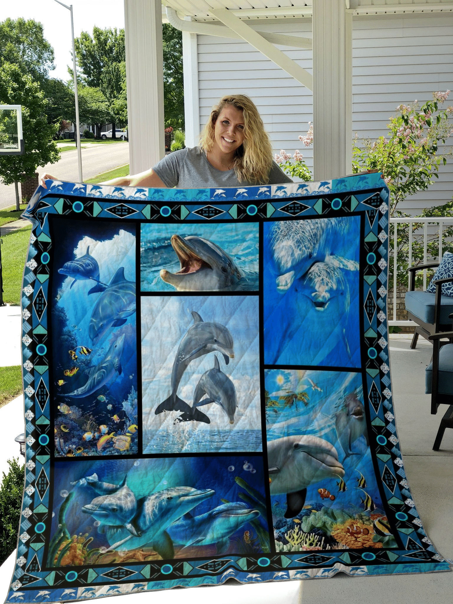 Dolphin Quilt Blanket ABC24107305