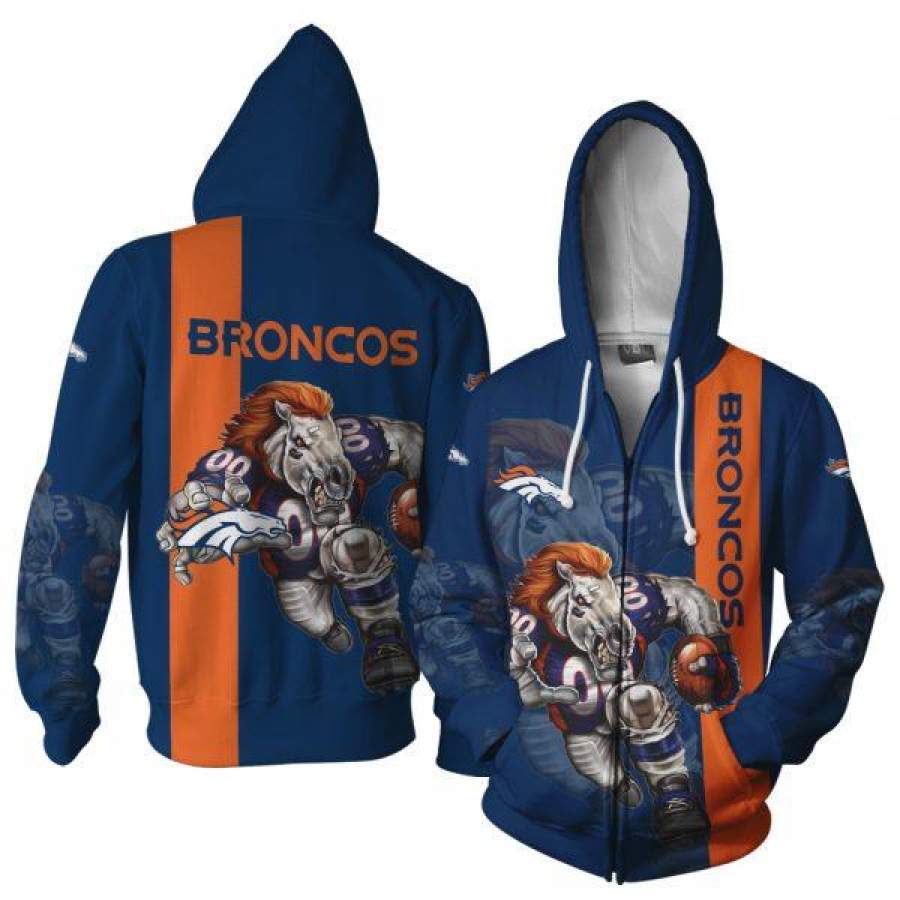 Denver Broncos Men’s Hoodies Mascot 3D Ultra Cool