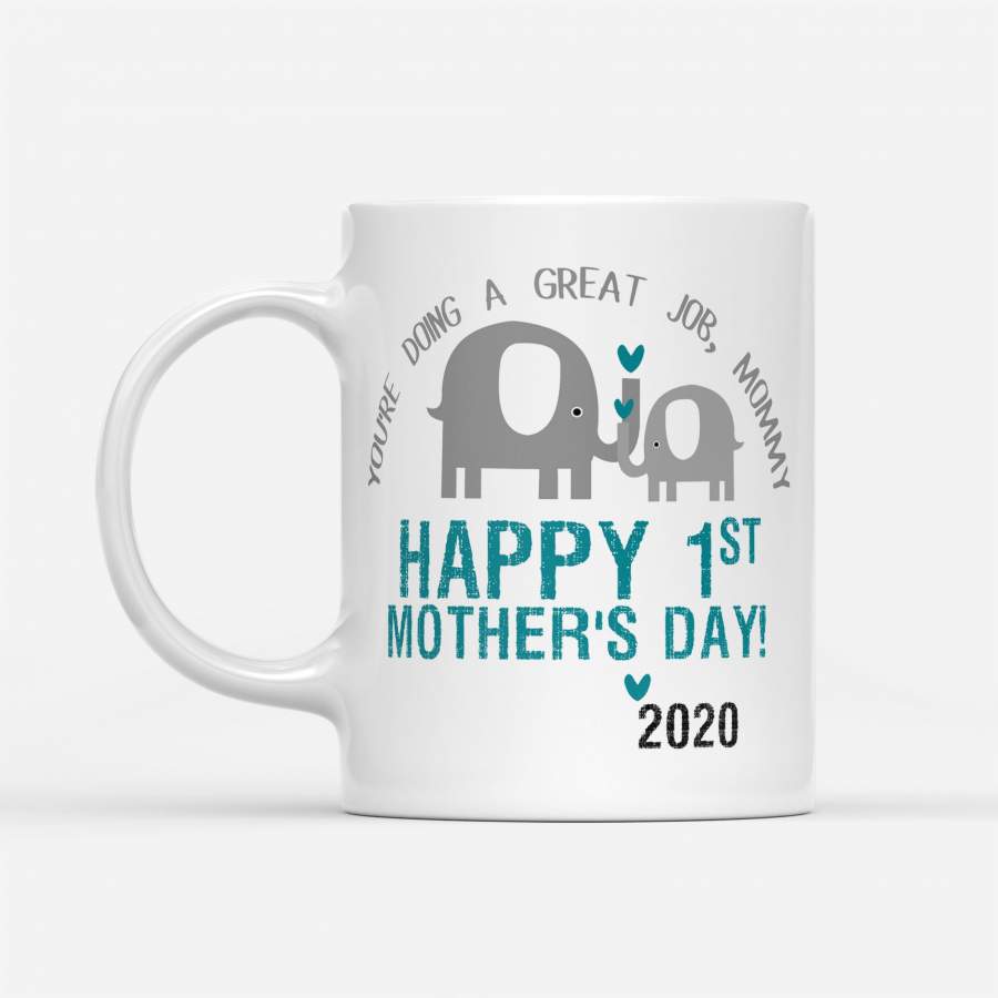 Happy Mother’s Day 2020 Mama Elephant Design – White Mug