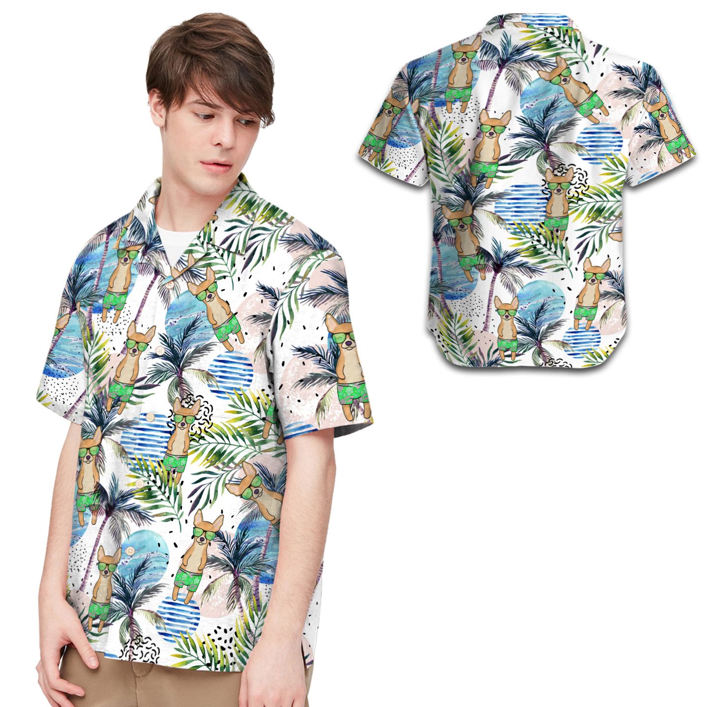 Chihuahua And Beach Men Hawaii Shirt For Dog Lovers In Daily Life Ha78174