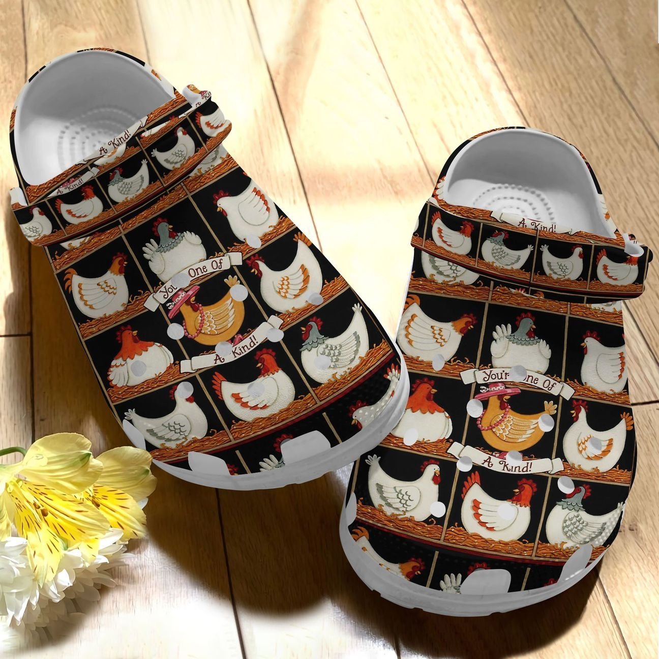 Chicken Personalize Clog, Custom Name, Text, Fashion Style For Women, Men, Kid, Print 3D Whitesole You Are One Of A Kind