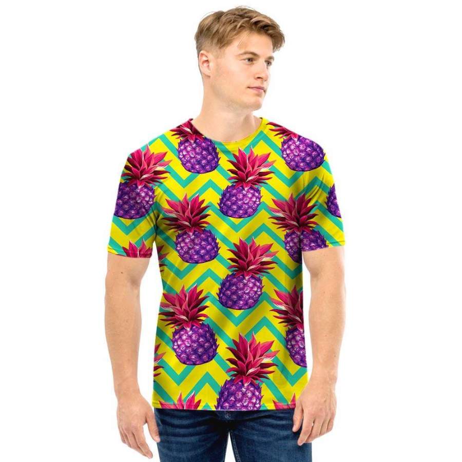 Geometric Hawaii Pineapple Print Men T Shirt Ha57844