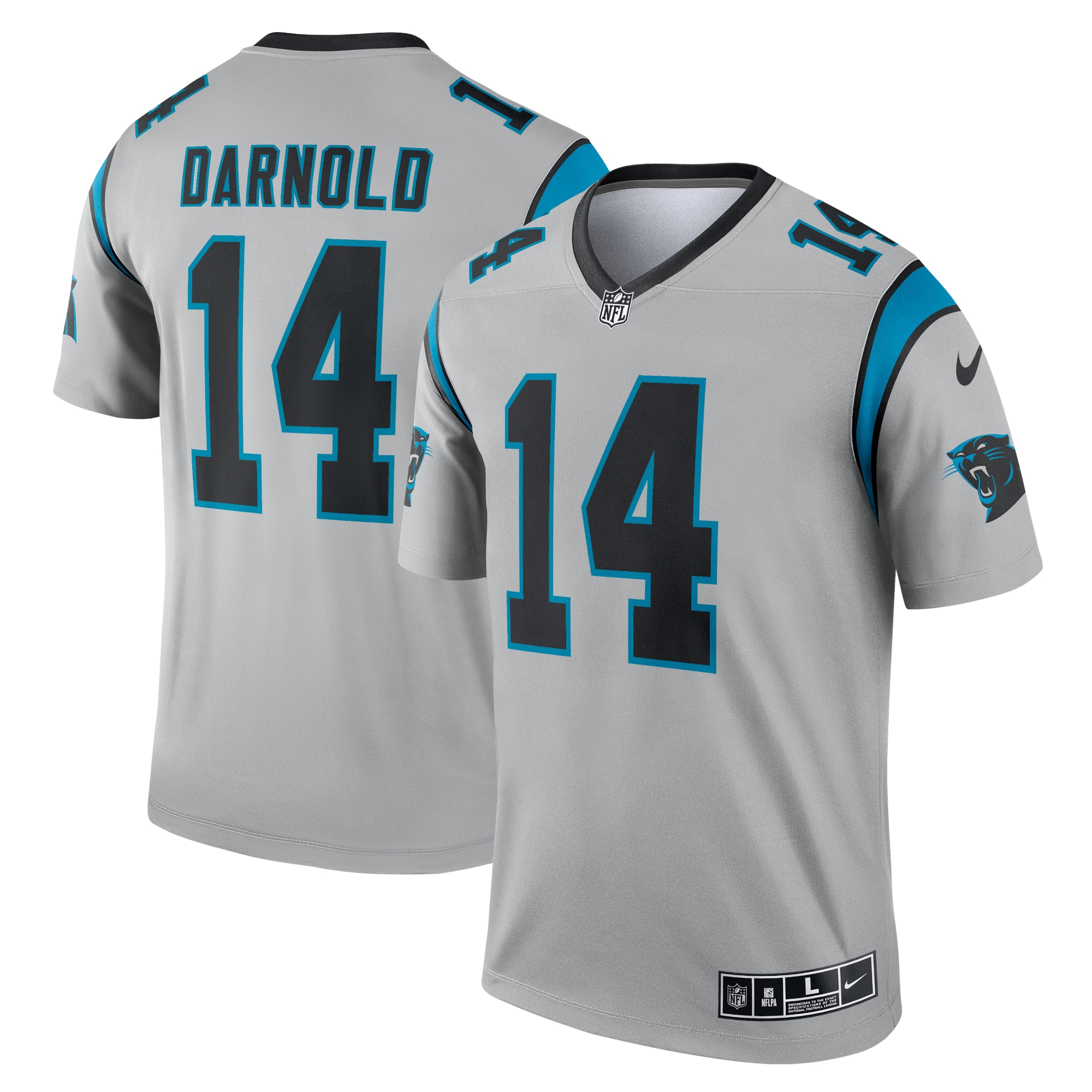 Men’s Carolina Panthers Sam Darnold Silver Inverted Legend Jersey