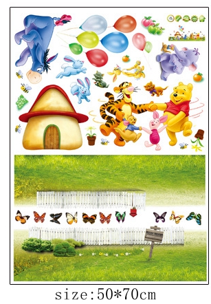 Winnie The Pooh Wall Stickers For Kindergarten Kids Room Home Decoration Diy Cartoon Bear Tiger Animal Mural Art 3d Window Decal alx