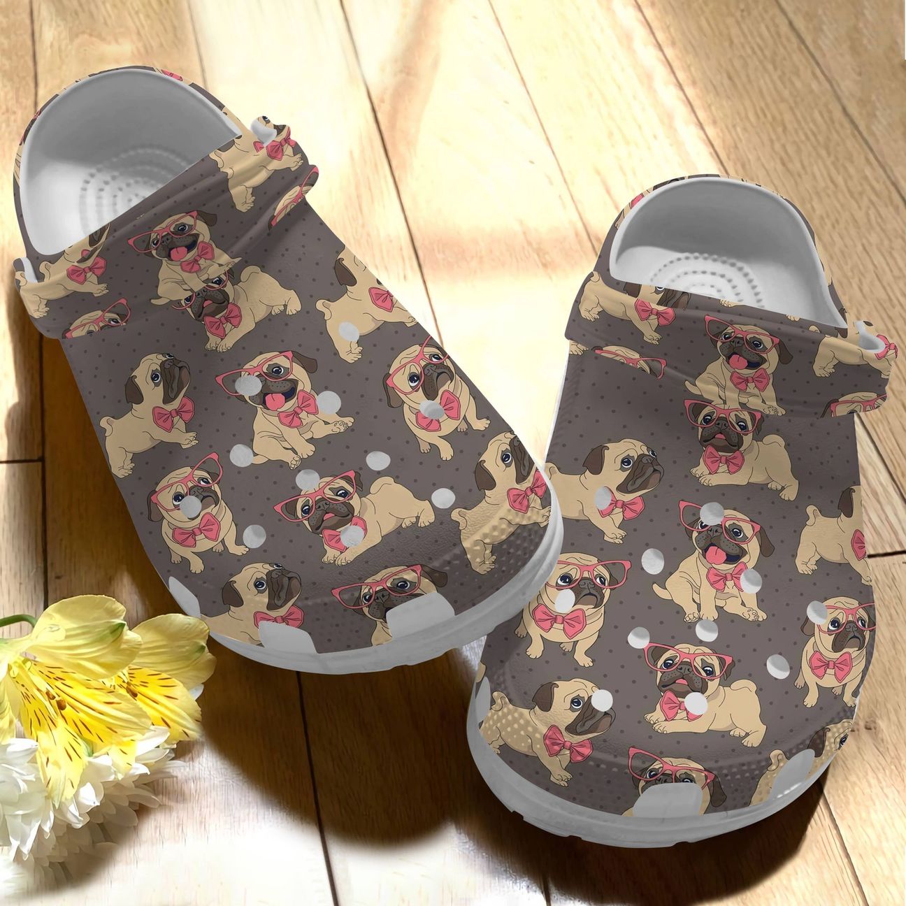 Pug Personalize Clog, Custom Name, Text, Fashion Style For Women, Men, Kid, Print 3D Lovely Pugs