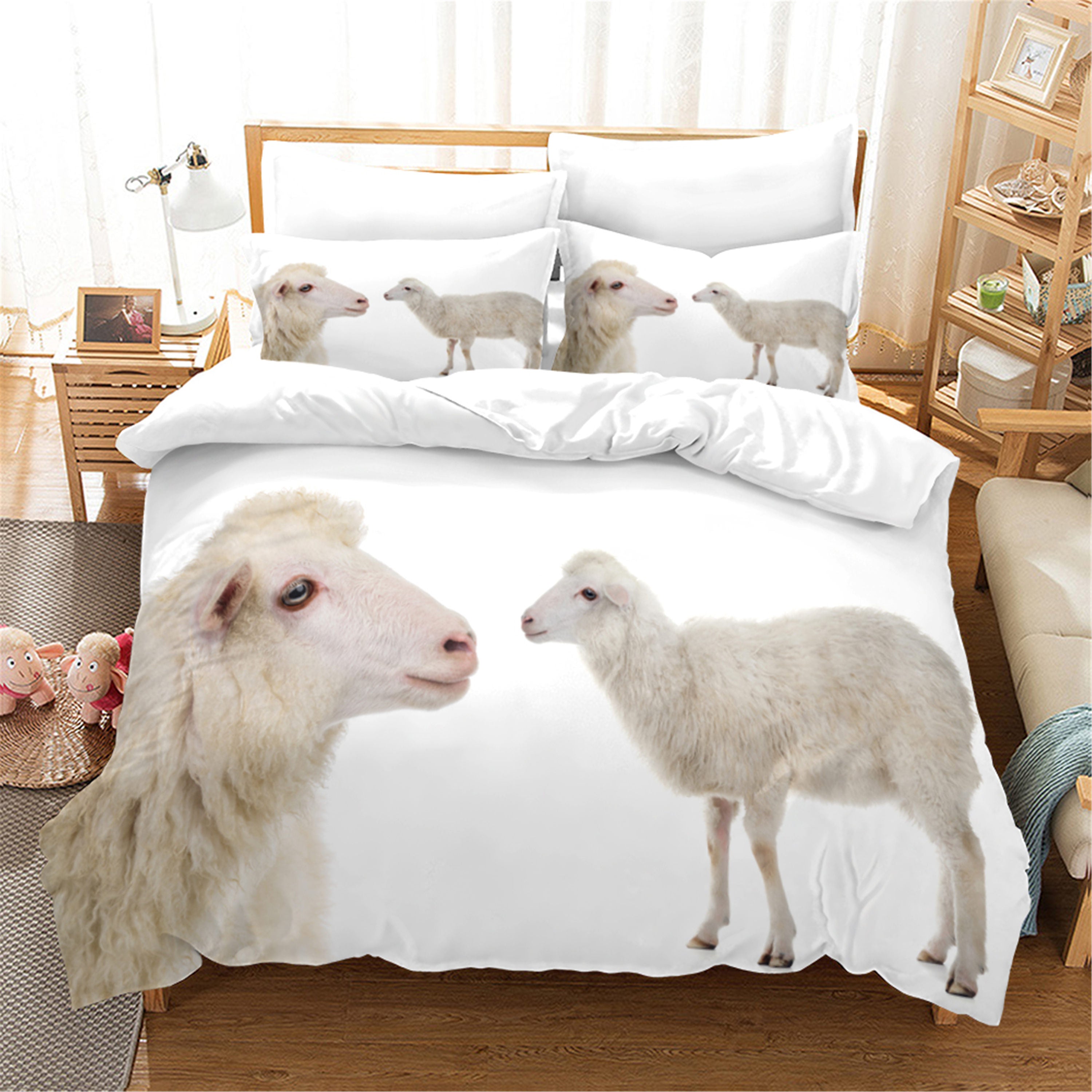 3D Animal Sheep Quilt Cover Set Bedding Set Duvet Cover Pillowcases 26