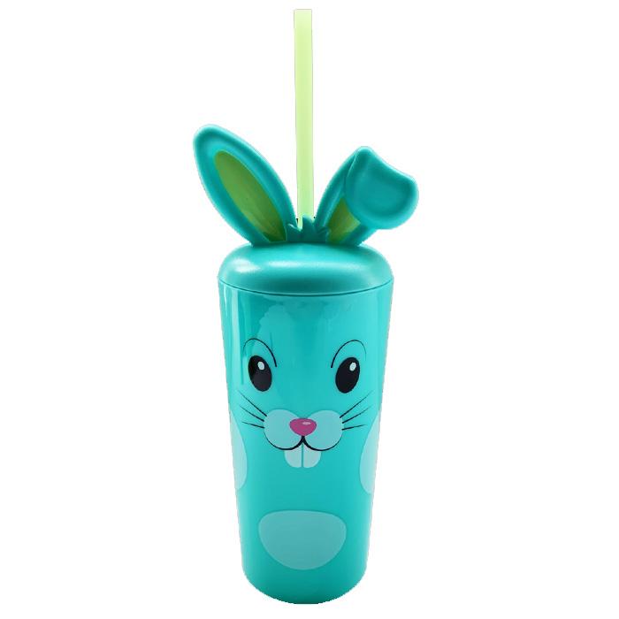 Blue Bunny Tumbler With Straw