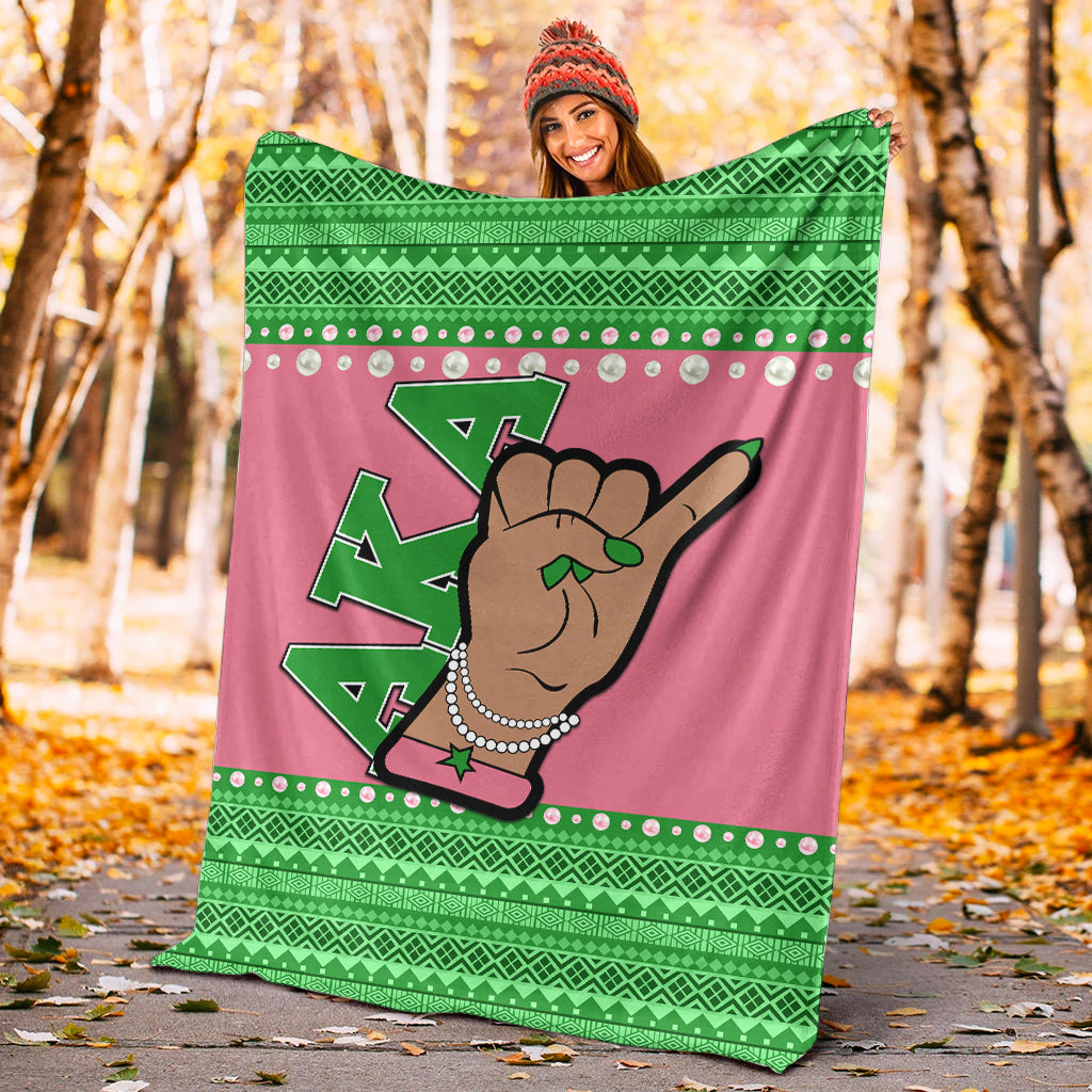 Alpha Kappa Alpha Premium Blanket African Pattern Ver.02 Lt13