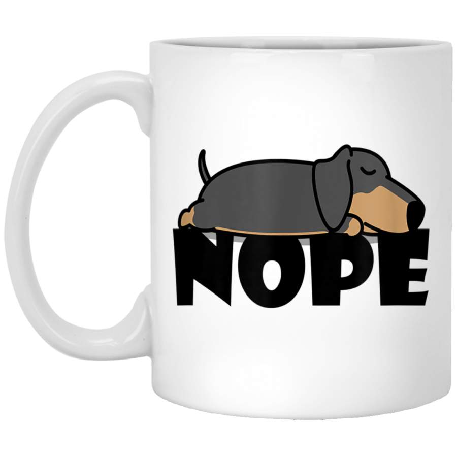 Nope Lazy Sleeping Weiner Dachshund Puppy Dog Lover Mug