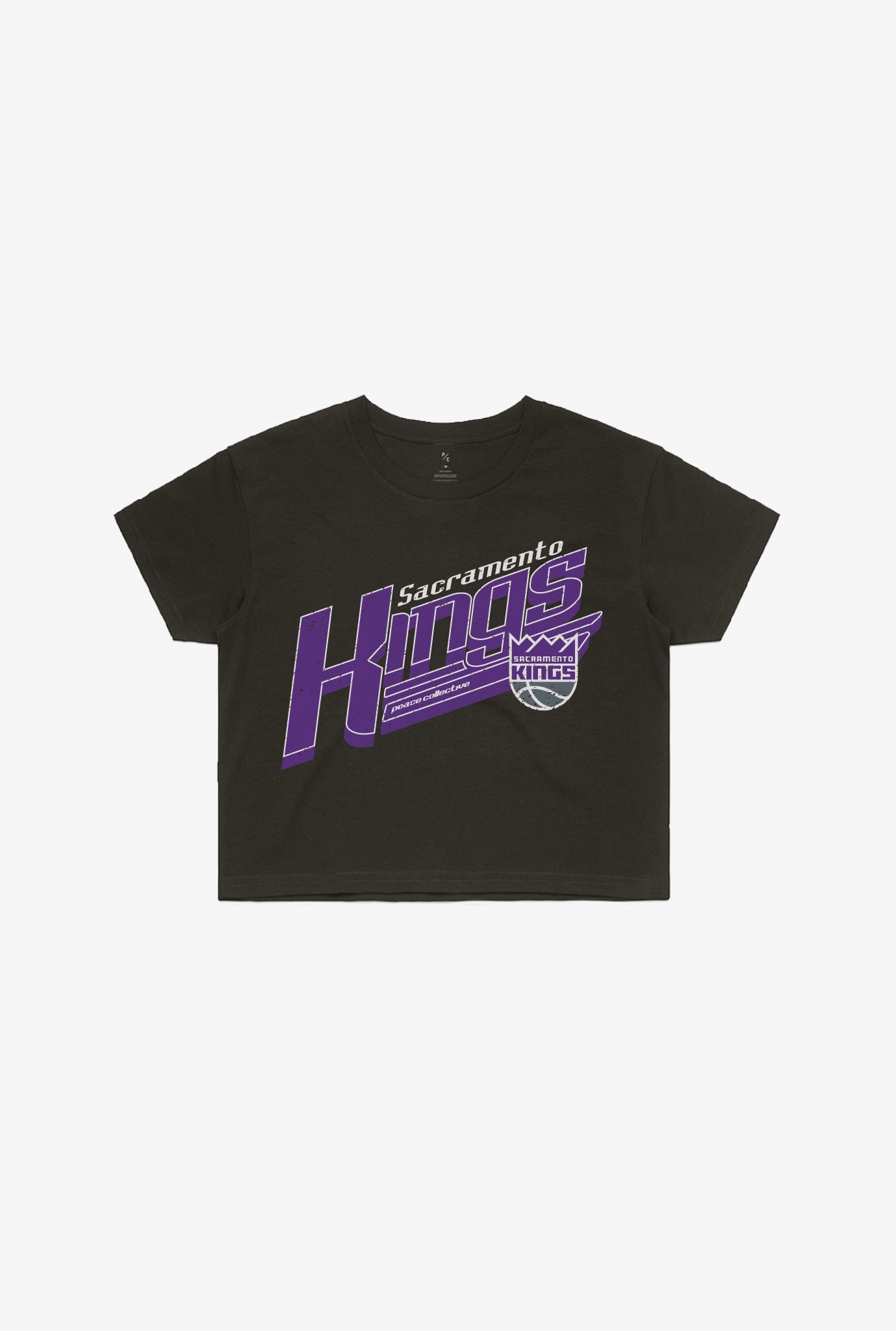 Sacramento Kings Garment Dyed Cropped T-Shirt – Black