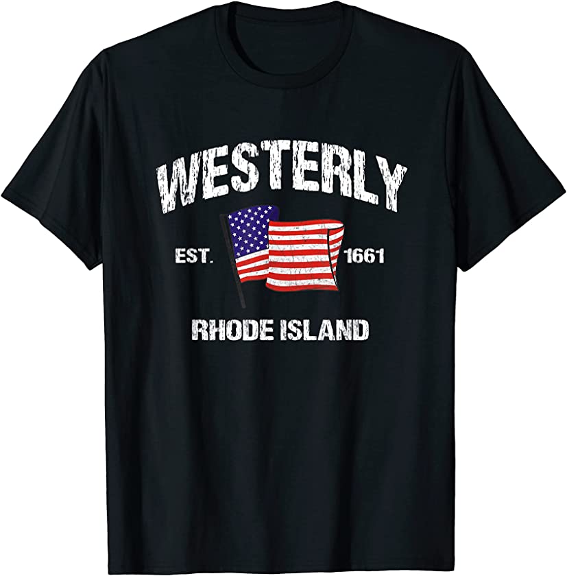 Westerly Rhode Island RI USA Stars & Stripes Vintage Style T-Shirt