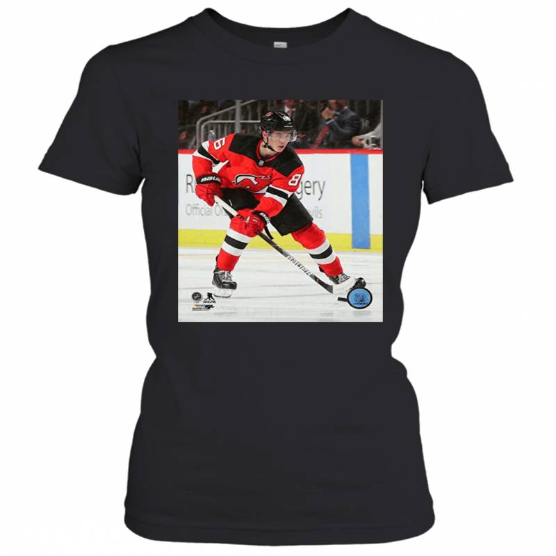 Jack Hughes New Jersey Devils in Action Women’s T-Shirt