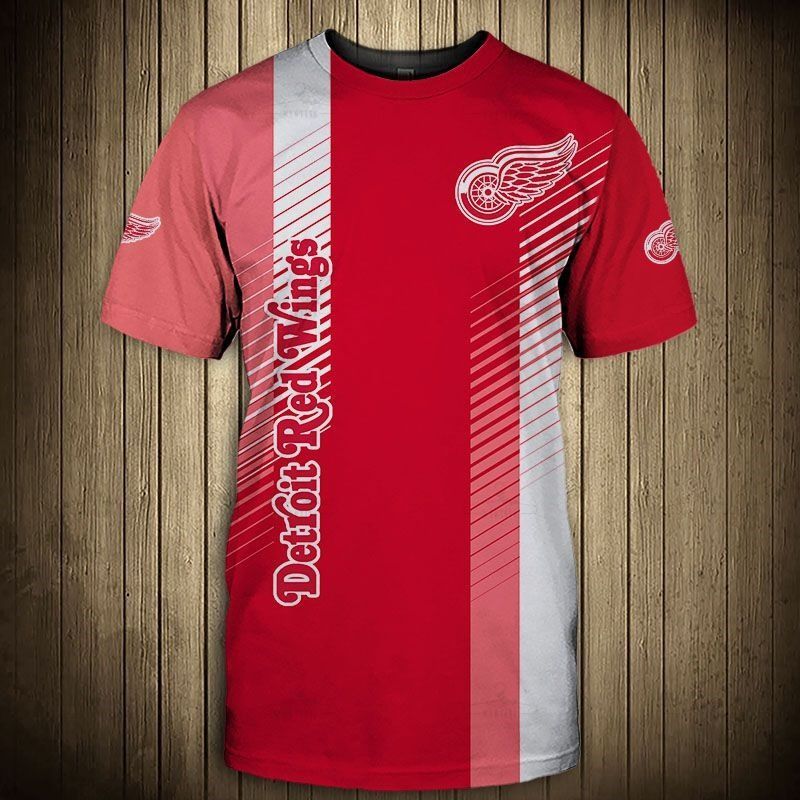 Detroit Red Wings T-Shirt 3D Cool Design Short Sleeve