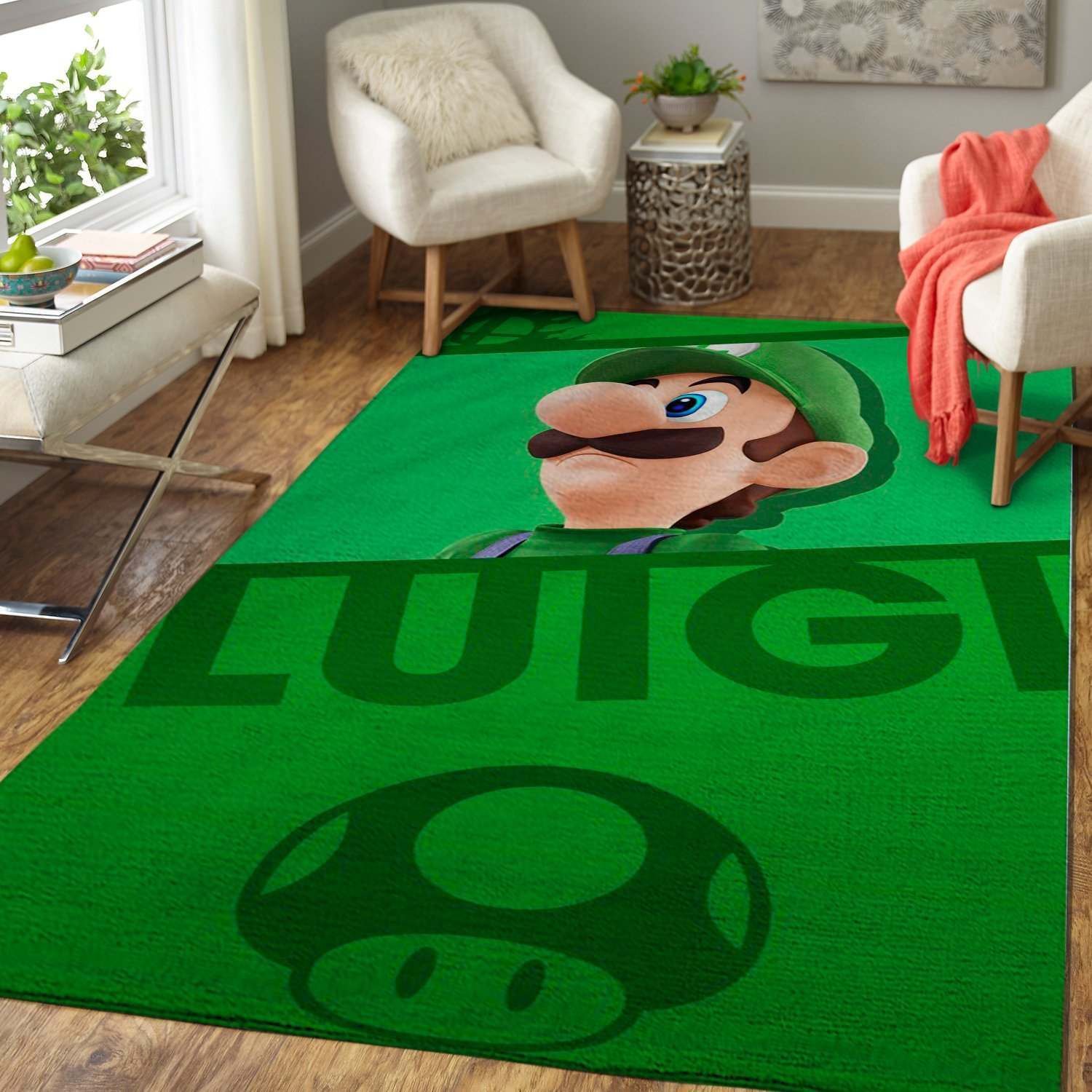 Video Game Area Rug Luigi Super Mario Bros Gaming Mu21772 Rug Carpet Area Rug For Living Room Bedroom Rug Home Decor